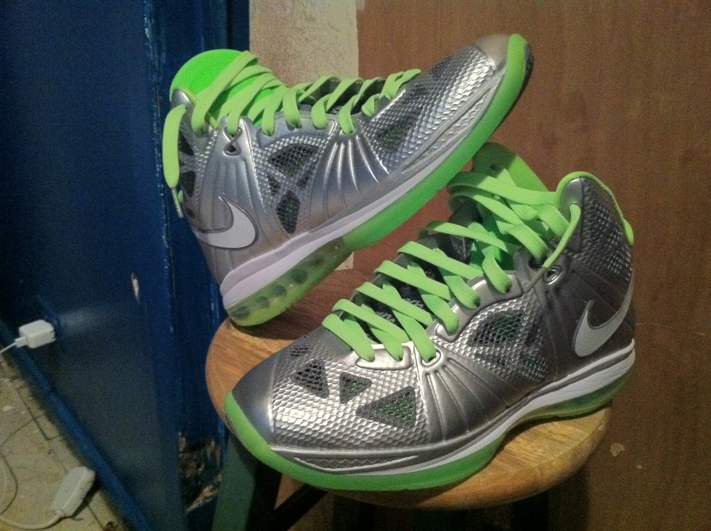 Nike Air Max LeBron 8 P.S. Dunkman Cool Grey White Electric Green 441946-002