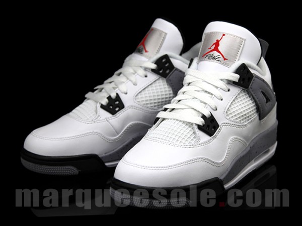 Air Jordan Retro 4 GS - White/Cement 