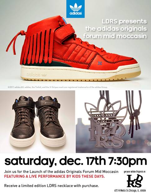 LDRS x adidas Originals Forum Mid Moccasin Launch Event Flyer