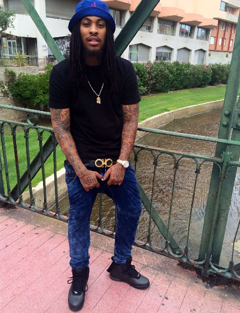 Waka Flocka Flame wearing Nike Air Force 1 Foamposite Black