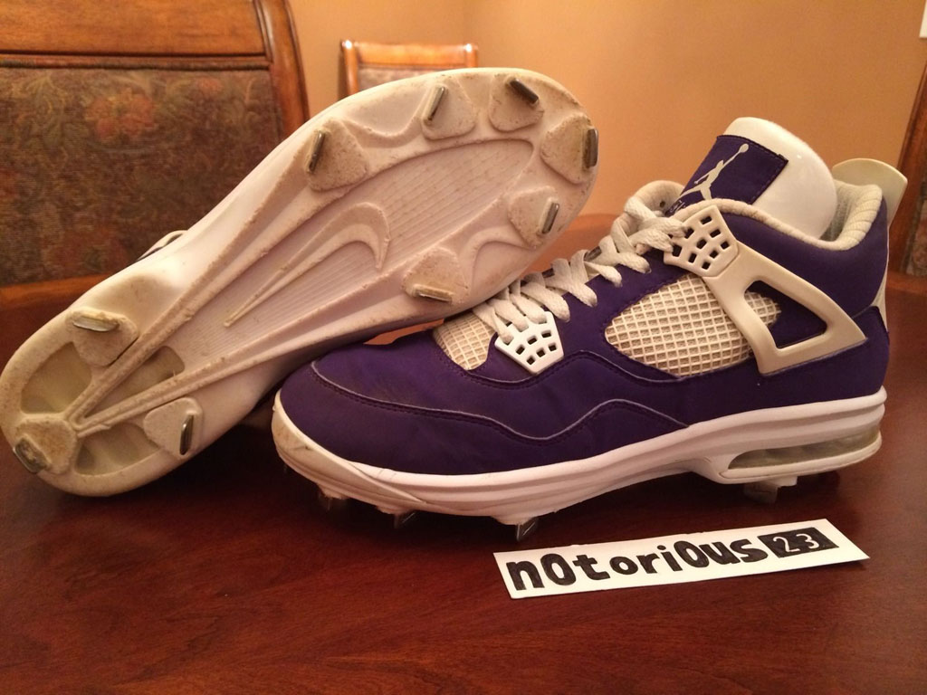 Flippin Kickz Restorations, Promo Sunset High Jordan 4 cleat re-swap.  Originally a cleat made only for the Sunset Apollos, a Nike-sponsored high  school baseball team