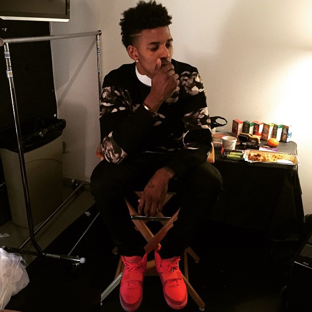 Nick Young wearing Nike Air Yeezy II 2 Red October