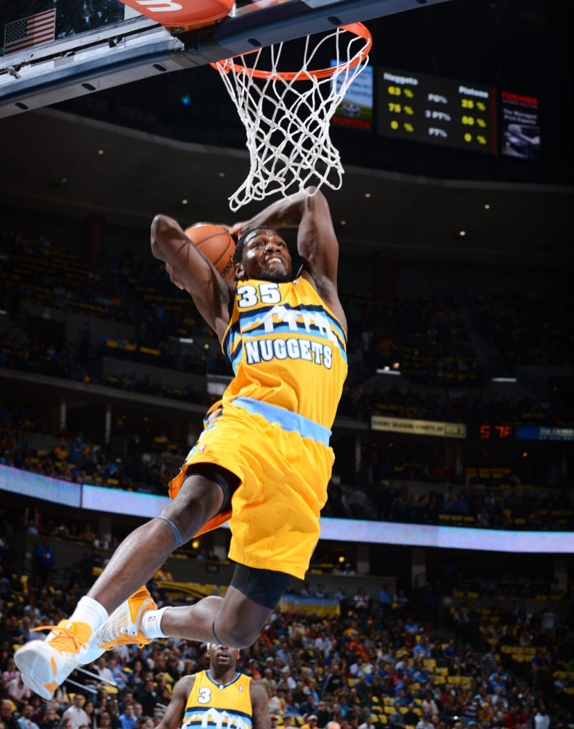 Kenneth Faried wearing adidas adizero Ghost 2 White Yellow