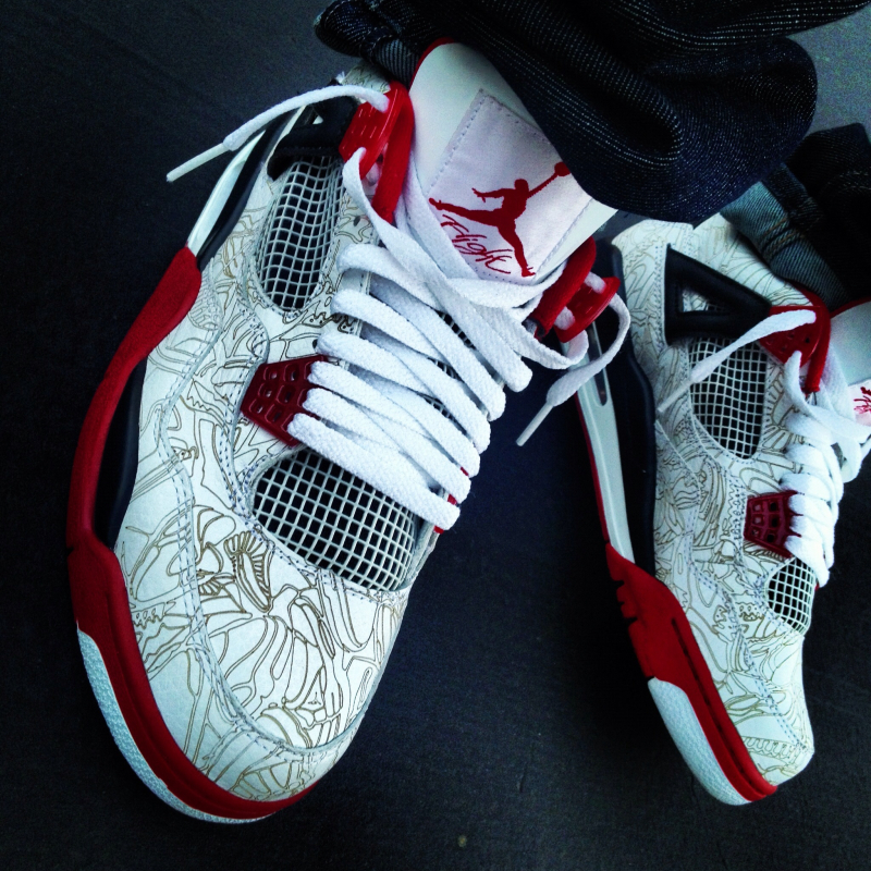 laser 4s on feet