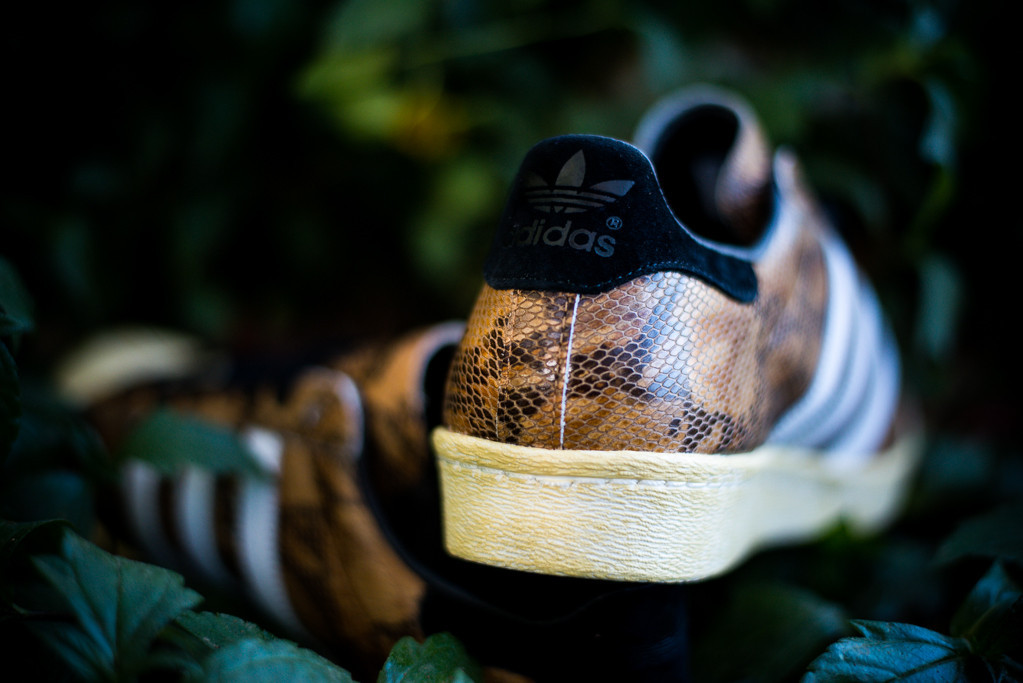 adidas Originals Superstar 80s Brown Snakeskin heel