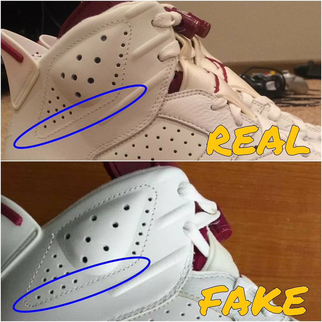 Maroon' Air Jordan 6s Are Real or Fake 