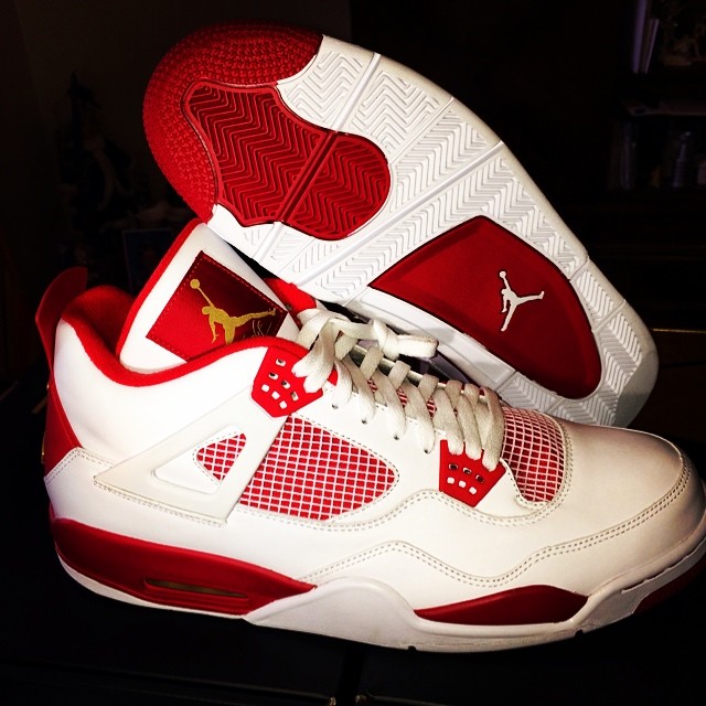 jordan 4 red gold white