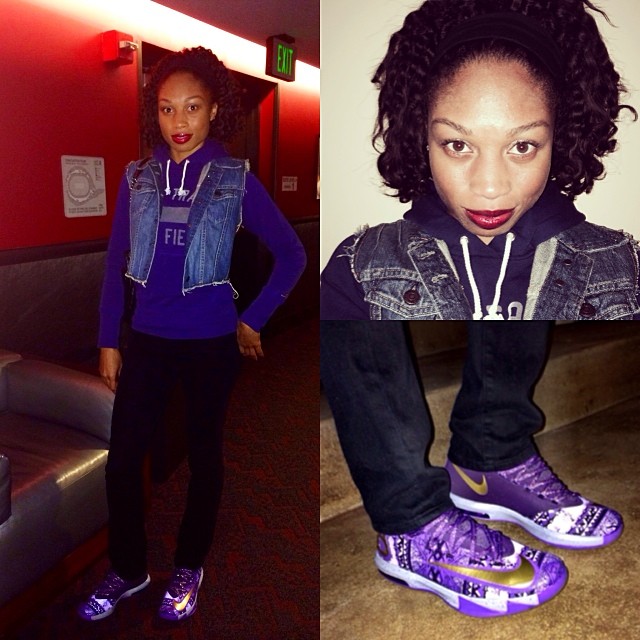 Allyson Felix wearing Nike KD 6 BHM