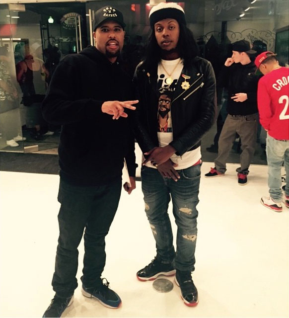 Trinidad James wearing Air Jordan XI 11 Black/Red