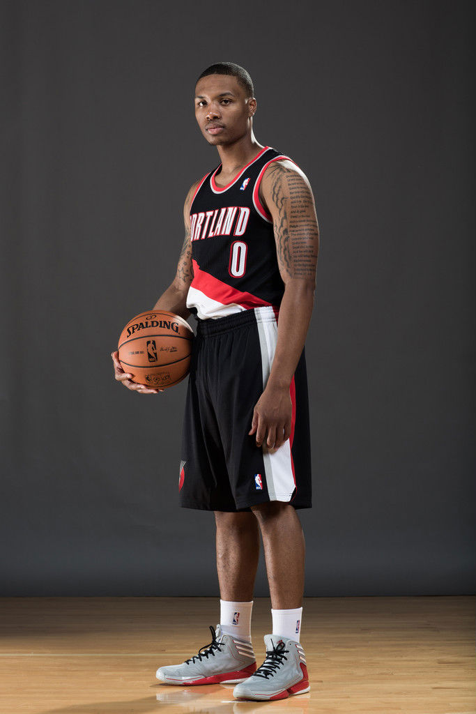 Damian Lillard wearing adidas adizero Crazy Light 2