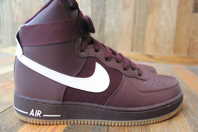 maroon high top air force ones