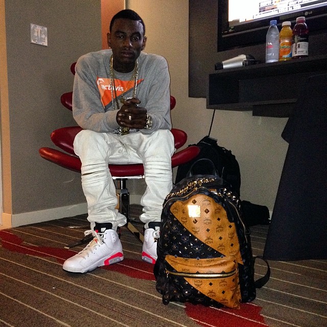 Soulja Boy wearing Air Jordan VI 6 White/Infrared