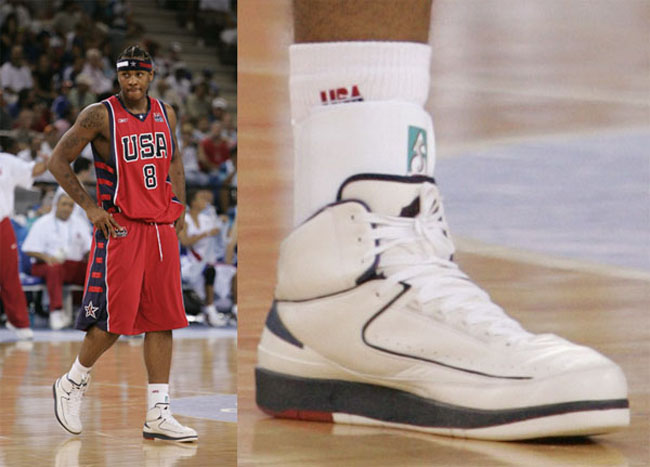 Carmelo Anthony wearing Air Jordan 2 Retro Olympic PE (1)