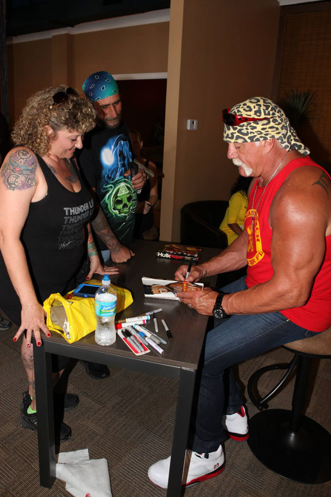 Hulk Hogan wearing Air Jordan 5 V Retro Fire Red