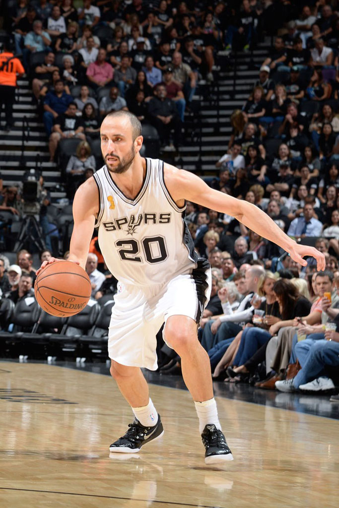 Manu Ginobili wearing Nike Kobe 9 EM