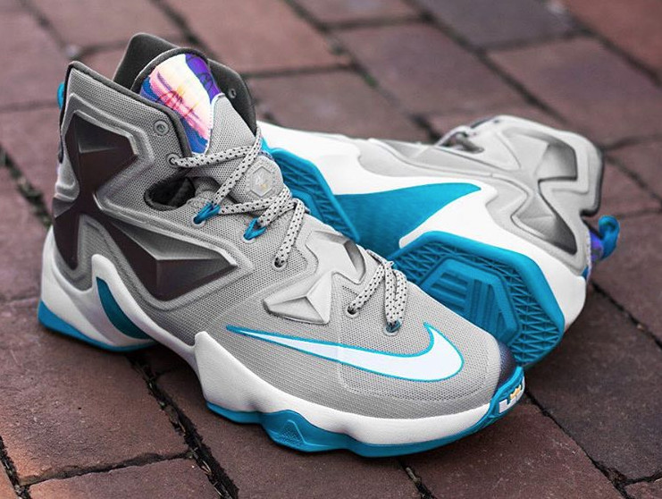 blue and grey lebrons