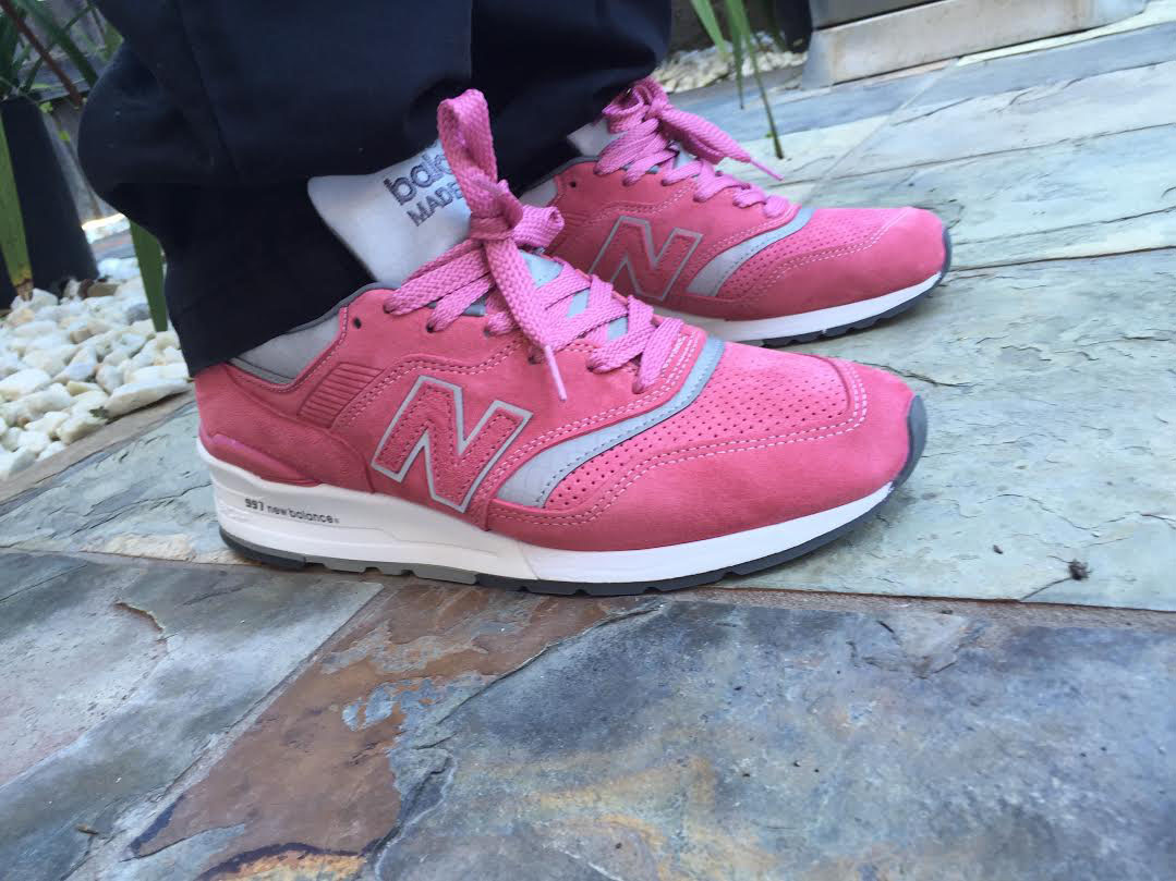 woonick wearing the Concepts x New Balance 997 Rose