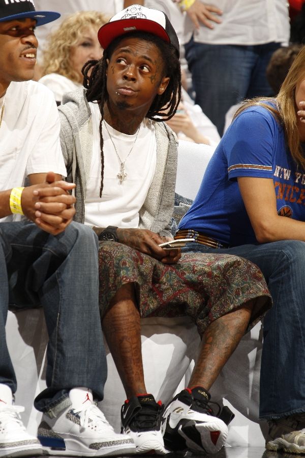 Lil' Wayne wearing Nike Air Diamond Turf II
