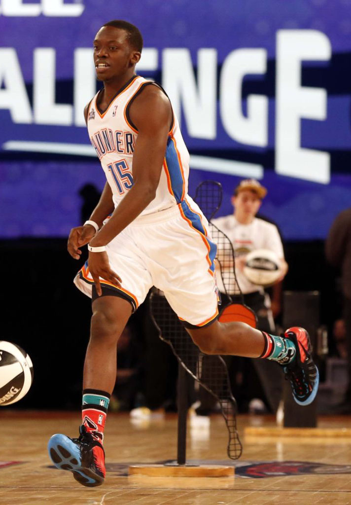 Reggie Jackson wearing Nike Air Foamposite Pro Spider-Man