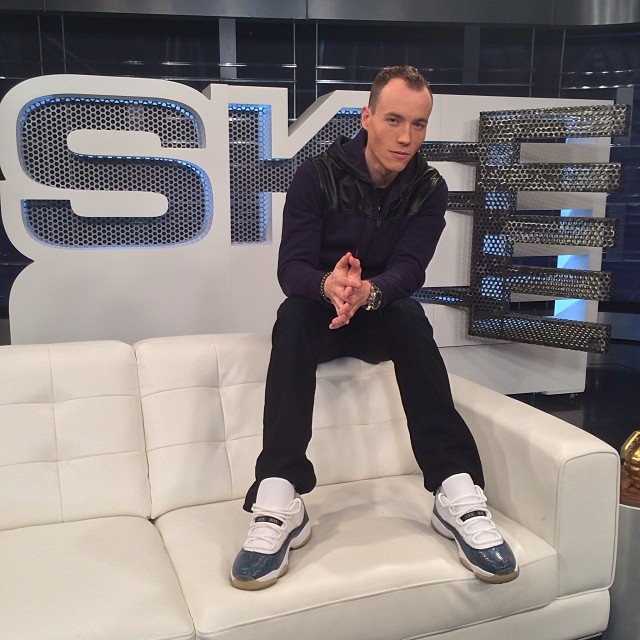 DJ Skee wearing Air Jordan 11 Low Snake