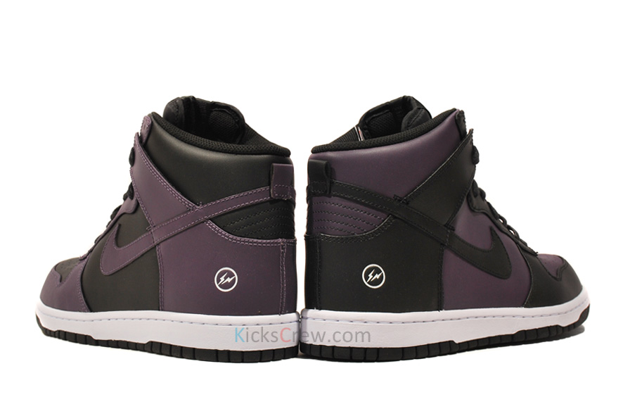 Fragment Design x Nike Dunk High - Black/Metallic Purple-White 