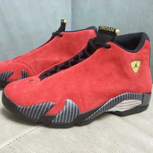 Air jordan 14 red outlet suede