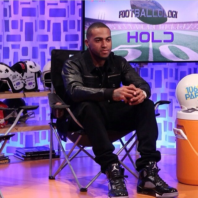 Desean Jackson wearing Air Jordan 5 Retro Doernbecher