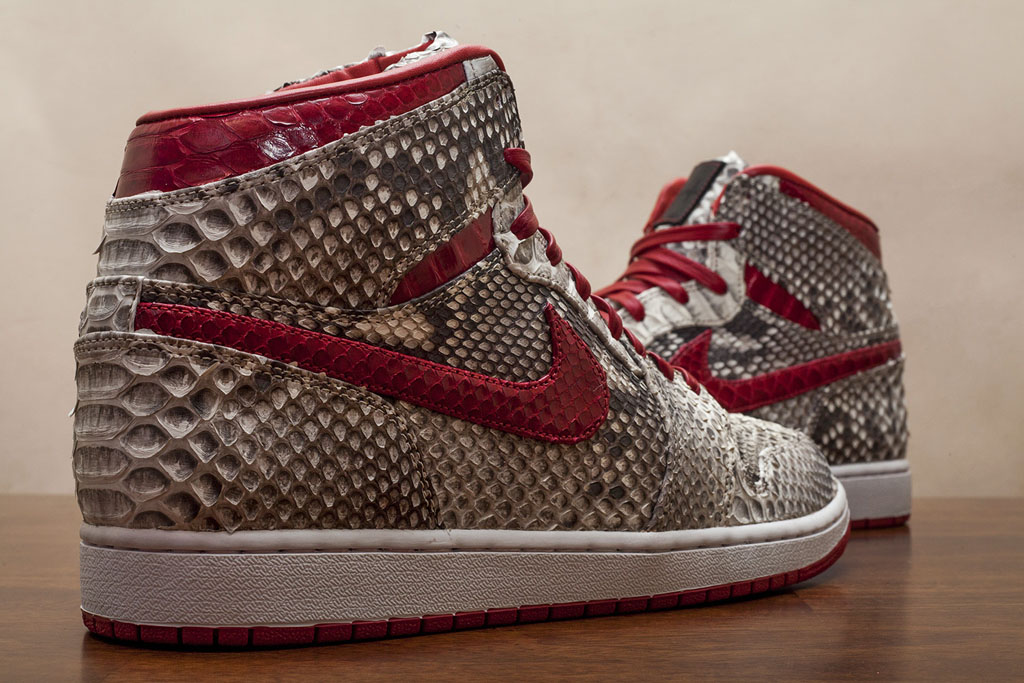 Air Jordan 1 Natural & Metallic Red Python by JBF Customs (3)