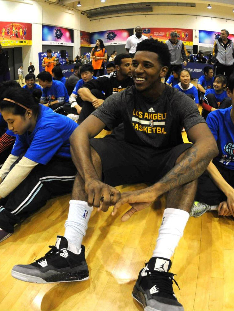 Nick Young wearing Air Jordan 4 IV Retro Fear