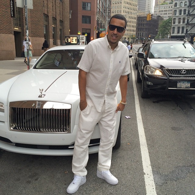 French Montana wearing Nike Air Force 1 White