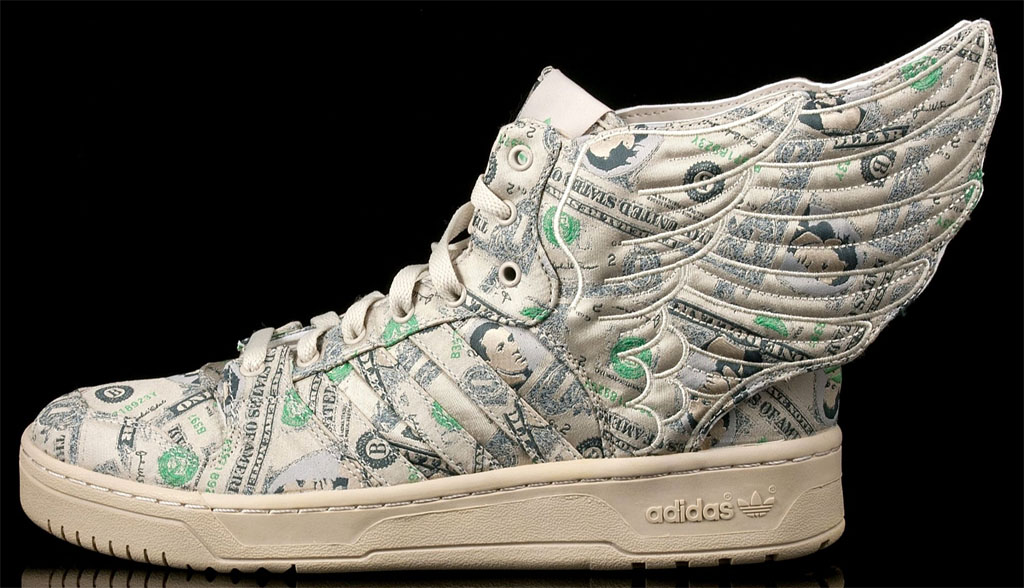 nike shoes with 100 dollar bills on them