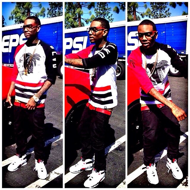 Soulja Boy wearing Air Jordan 8 Retro Bugs