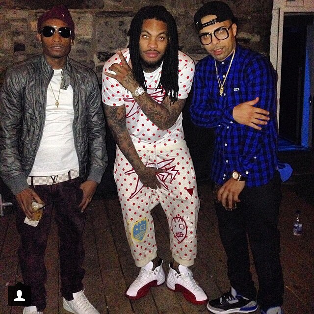 Waka Flocka Flame wearing Air Jordan XII 12 White/Red