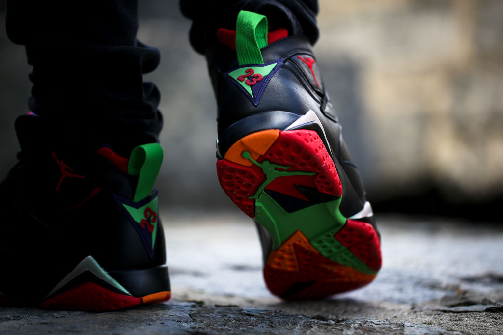 jordan 7 marvin the martian on feet