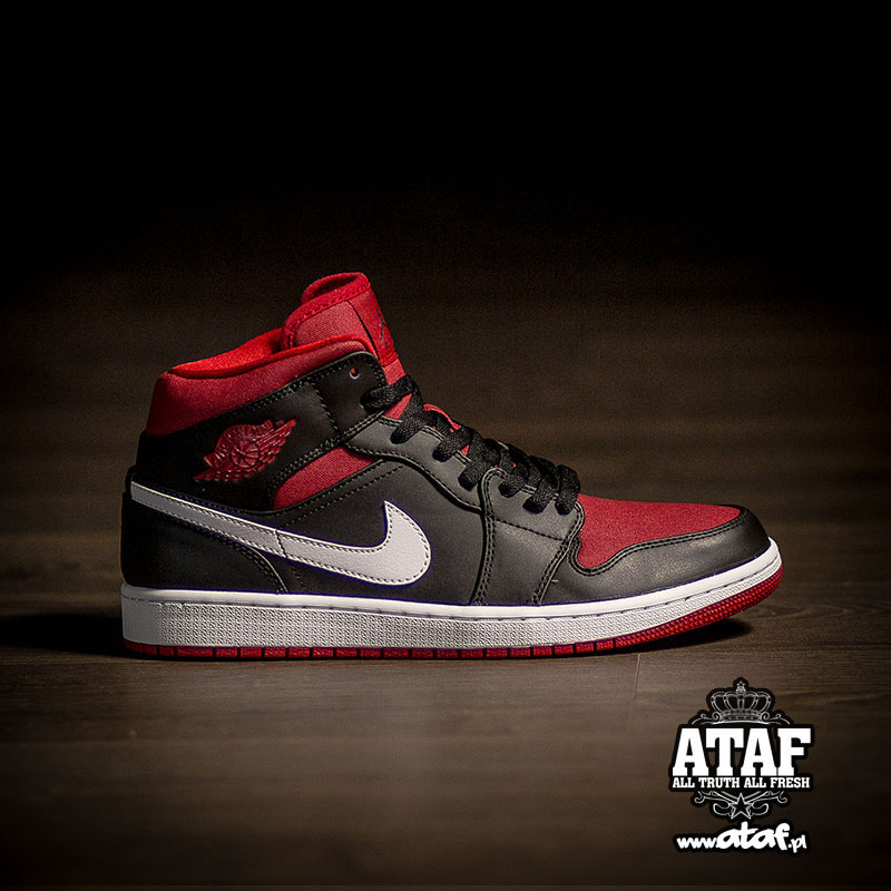 air jordan 1 mid black gym red