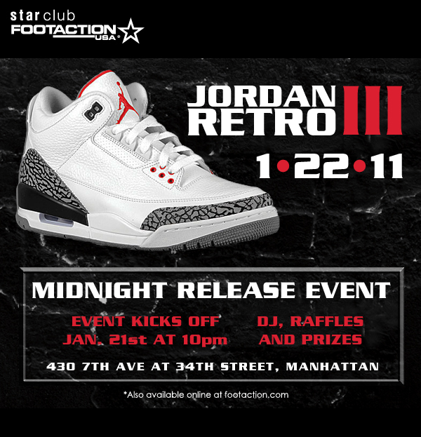 Cement Air Jordan Retro 3 Midnight Release Event NYC