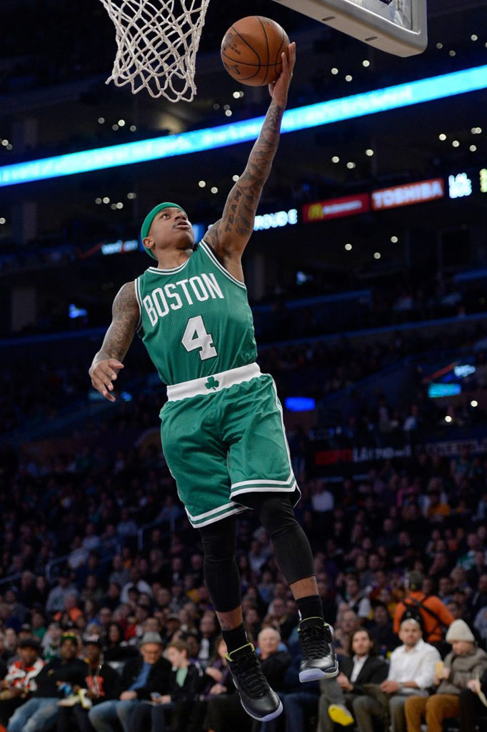 Solewatch Isaiah Thomas Makes Celtics Debut In The Venom Green Air Jordan 10 Sole Collector