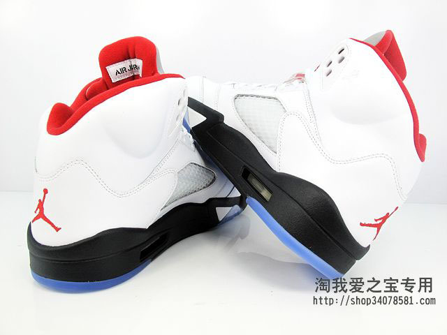 Air Jordan V 5 White Fire Red Black 136027-100 (4)