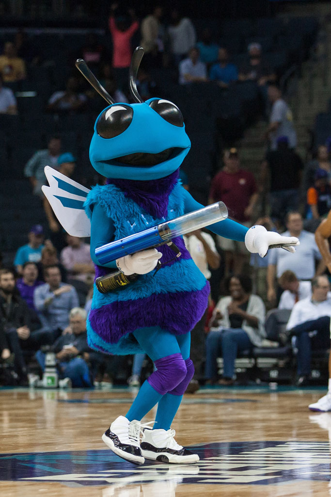 Hugo the Hornet wearing 'Concord' Air Jordan 11 (1)