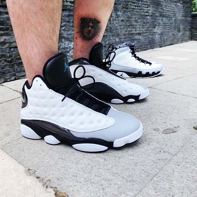 jordan 13 barons on feet