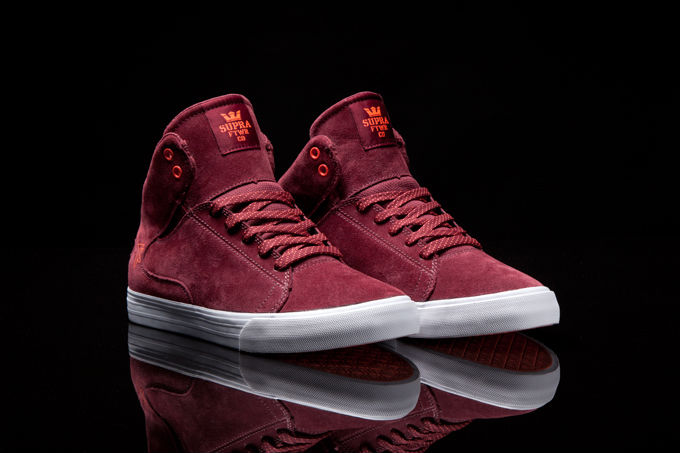 Supra Society Mid Burgundy Suede Orange (2)