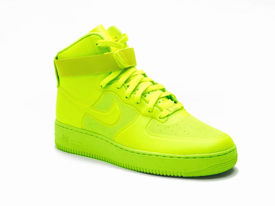 lime green high top air force ones