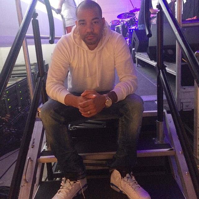 DJ Envy wearing Air Jordan VI 6 Sport Blue