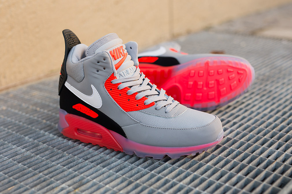 A Look at the Nike Air Max 90 Ice Sneakerboot in Grey/Infrared | Sole Collector