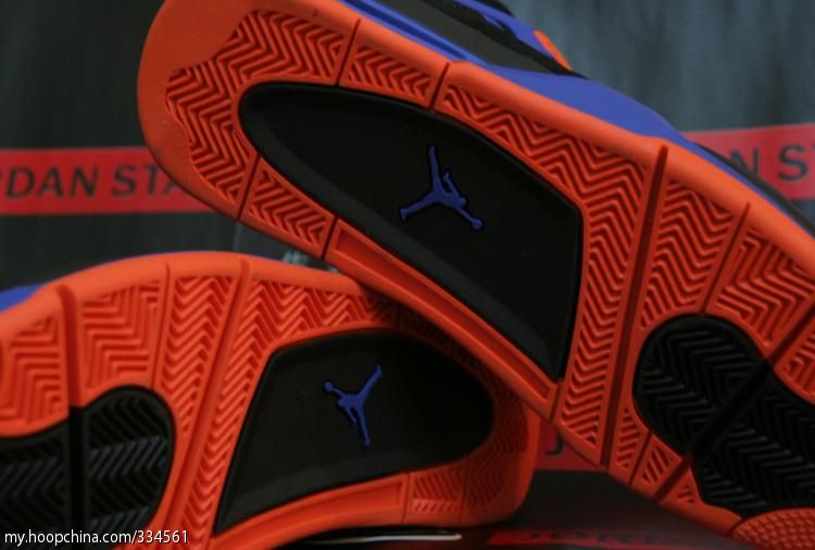 Air Jordan 4 IV Cavs Knicks Shoes Black Orange Blaze Old Royal 308497-027 (10)