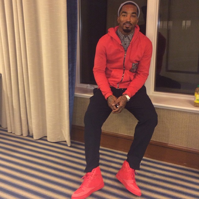 J.R. Smith wearing Balenciaga Pleated Sneakers