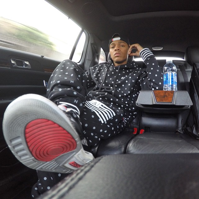 Bow Wow wearing Air Jordan III 3 Black Cement