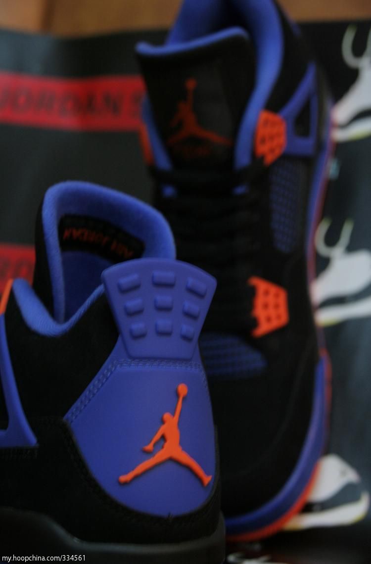Air Jordan 4 IV Cavs Knicks Shoes Black Orange Blaze Old Royal 308497-027 (18)