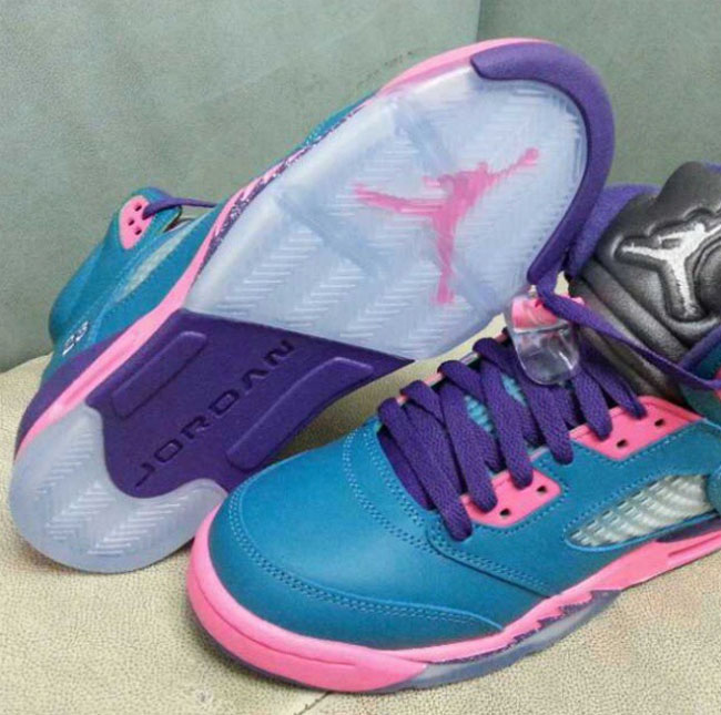 Air Jordan 5 GS in Blue / Purple / Pink 