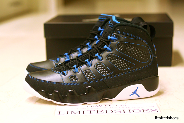 Jordan 9s black and blue sale